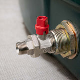 Ultra Compact© isolation valve 1" BSPT male x 1/2" BSPP male with fitted 15mm square head adapter